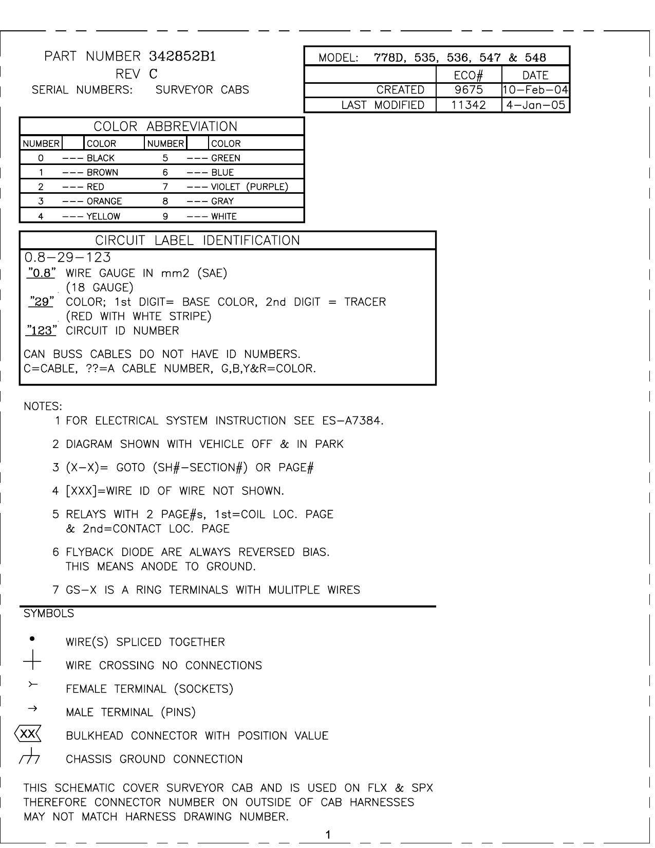 Surveyor Cab MY 2005-2006 Electrical Schematic 342852B1